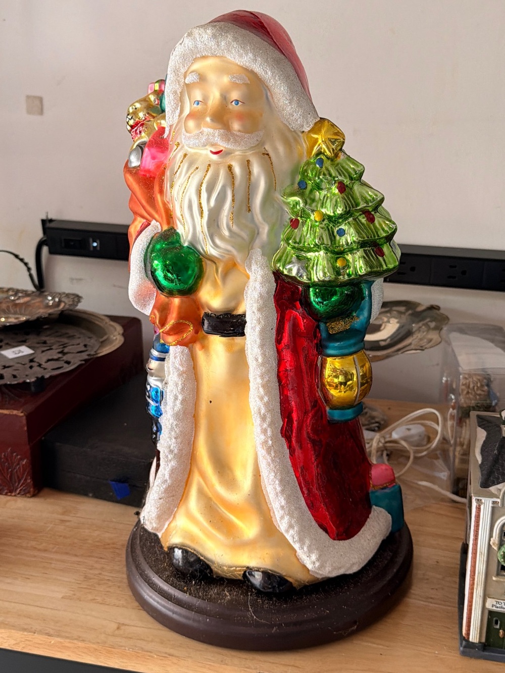 Rare Thomas Pacconi Blown Glass Santa 16 in